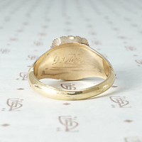 Georgian Golden Citrine and Pearl Ring