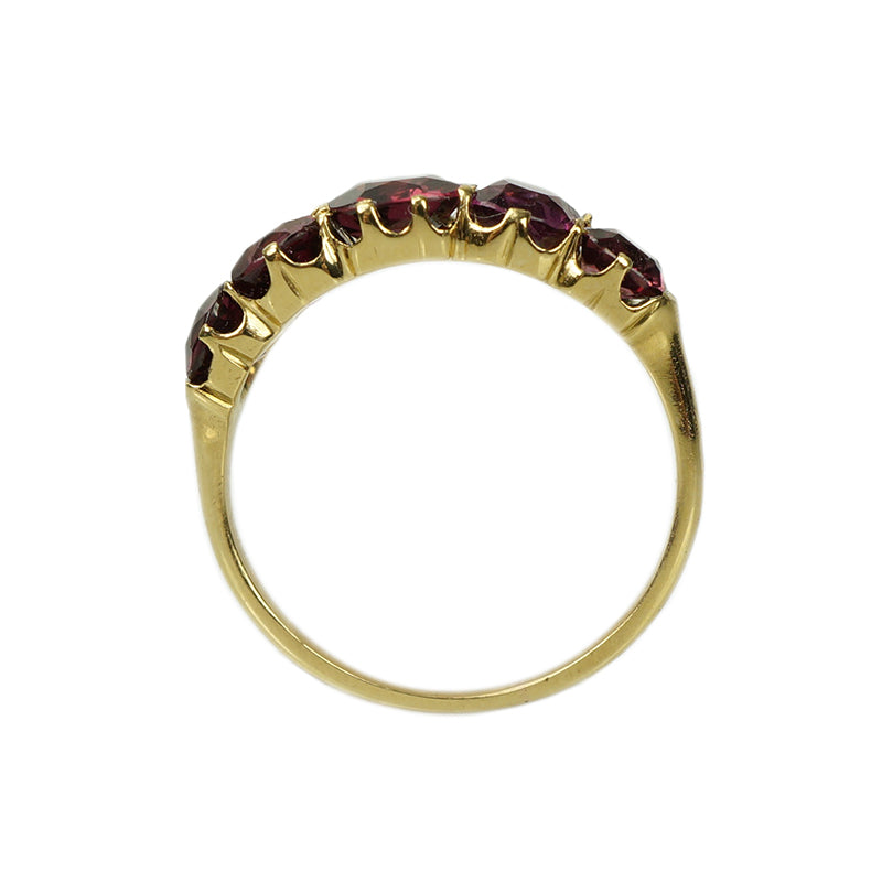 Early 1800's Garnet Half Hoop Band