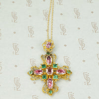 Georgian Foiled Topaz and Emerald Pendant