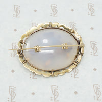 22k gold chalcedony georgian brooch back view