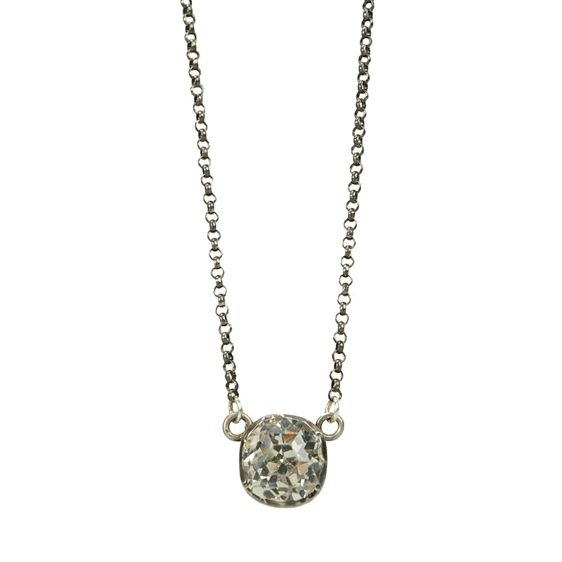 Georgian Cushion Cut Crystal Pendant - Gem Set Love