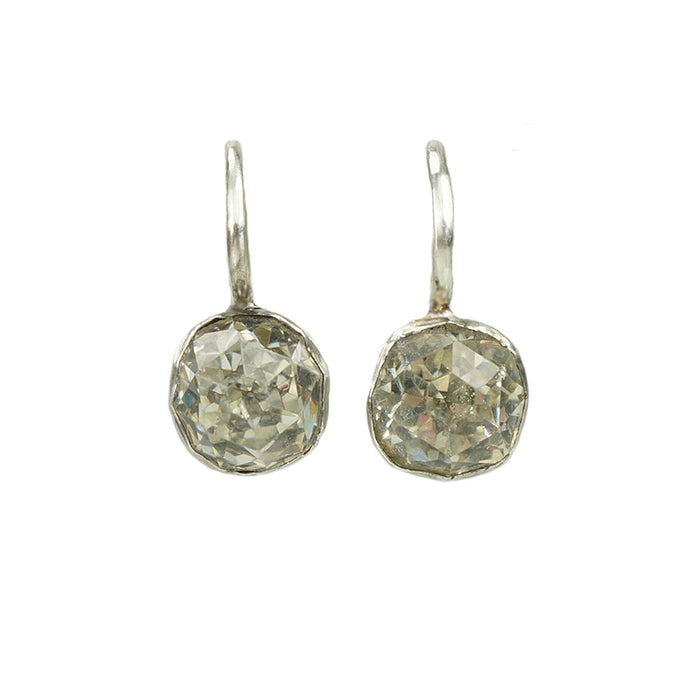 Georgian Cushion Cut Crystal Drop Earrings - Gem Set Love