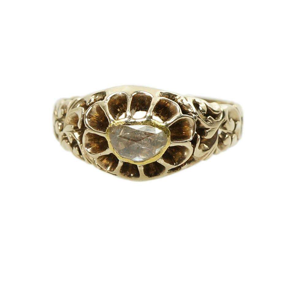 Georgian Foil Backed Rose Cut Diamond Solitare