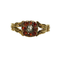 Fiery Georgian Garnet and Diamond Ring - Gem Set Love