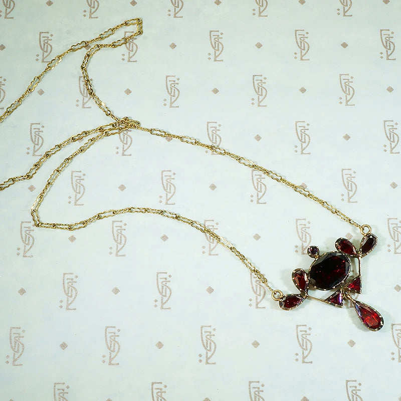 Exquisite Georgian Garnet & Gold Necklace