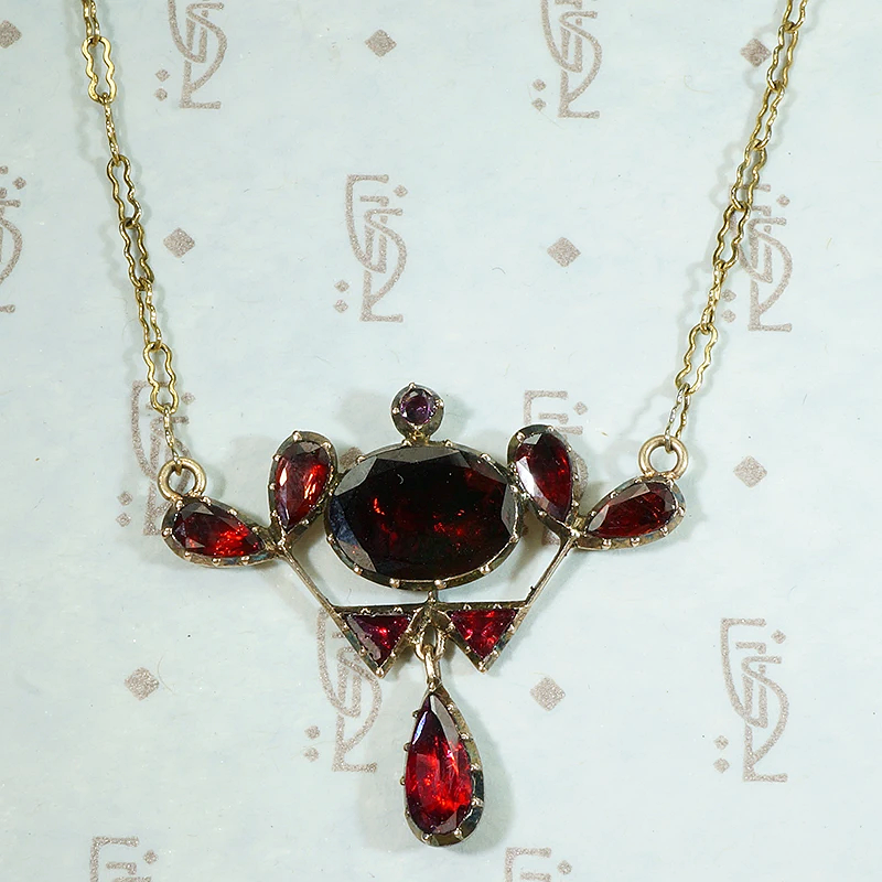 Exquisite Georgian Garnet & Gold Necklace