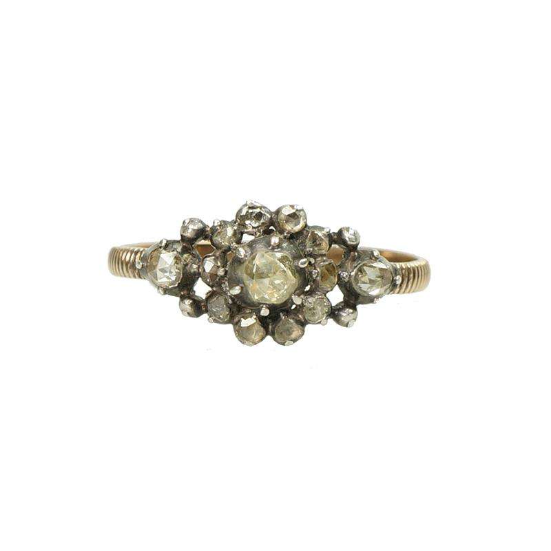 Folied Back Rose Cut Diamond Georgian Ring