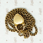 georgian heart lock locket back with garnet carbuncle on gold chain