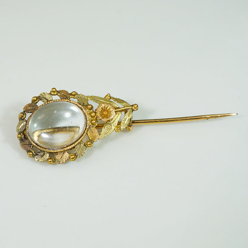 Early Georgian 22k Gold Floral Locket Pin
