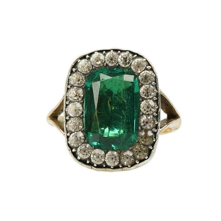 Georgian Emerald Paste Ring early 1800s