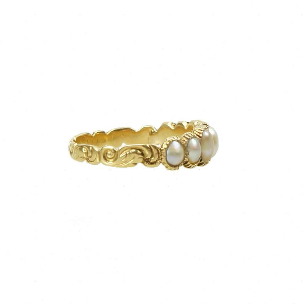 Georgian Gold and Natural Pearl Ring