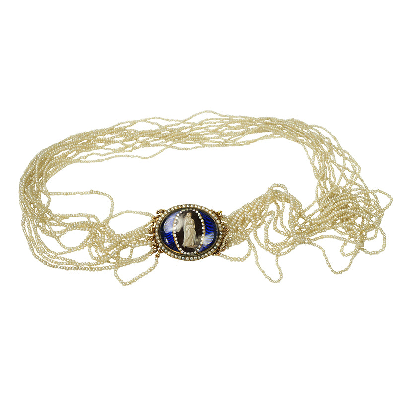 Georgian Multi Strand Pearl Necklace