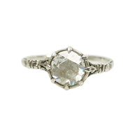 Antique Rose Cut Diamond Solitaire set in Silver