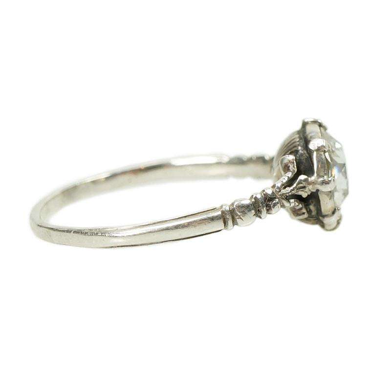 Antique Rose Cut Diamond Solitaire set in Silver