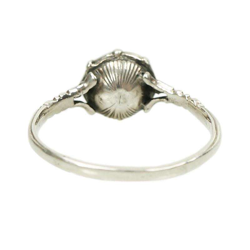 Antique Rose Cut Diamond Solitaire set in Silver
