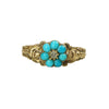 Turquoise Tudor Rose Locket Ring - Gem Set Love