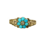 Turquoise Tudor Rose Locket Ring - Gem Set Love