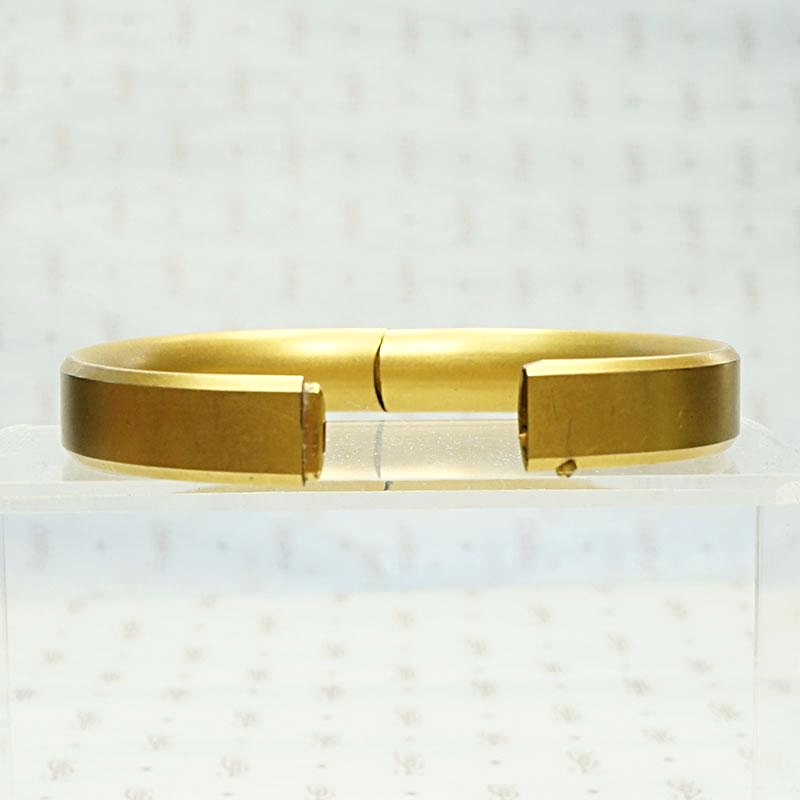 Beveled Edge Edwardian Bangle with Matte Finish, open view.