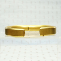 Beveled Edge Edwardian Bangle with Matte Finish, open view.