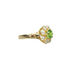 Green Garnet and Mine Cut Diamond Ring - Gem Set Love