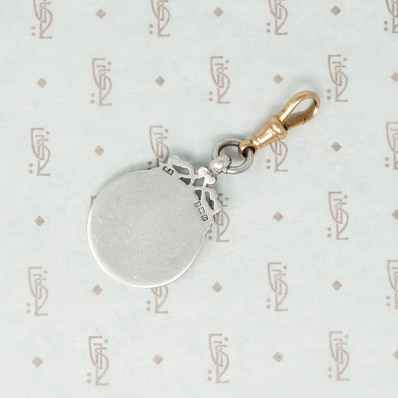 gold and silver sports fob on 9ct hook