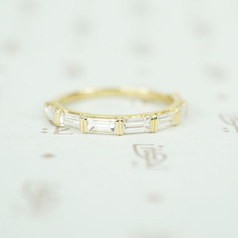 baguette band recycled 14k yellow gold 