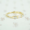 .94carats of vvs/vs f/g baguette diamonds in 14k yellow gold band side view diamonds set horizontally