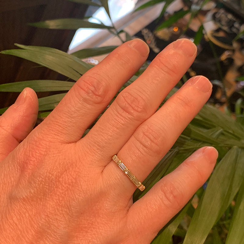 Recycled Gold Beauty Baguette Diamond Band