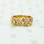 wide art carved vintage 14k yellow gold band size 7