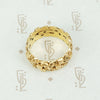 Clover and Forget Me Nots Wide Gold Band