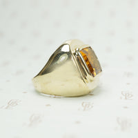 Chunky Gold Ring with a Big Citrine