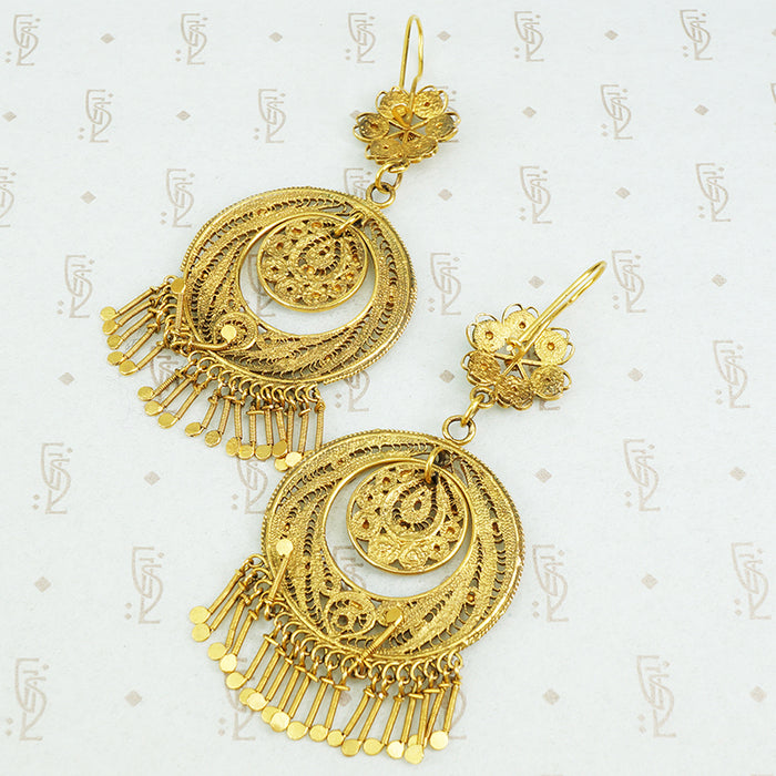 Fabulous Big Gold Filigree Earrings