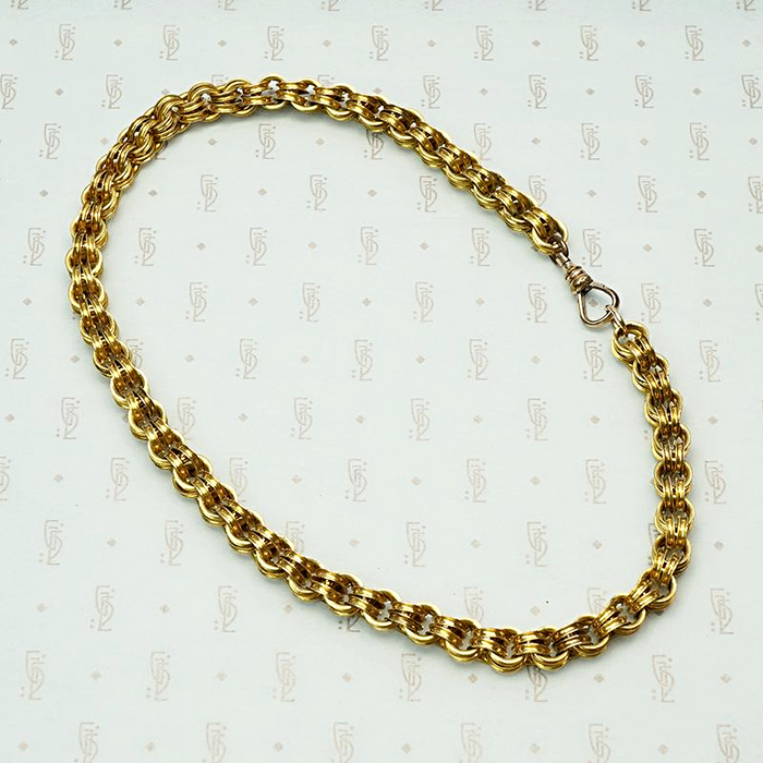 Antique Heavy Grooved Double Link Rolo Chain