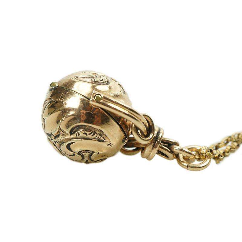Rosey Gold Victorian Spinner Fob Locket