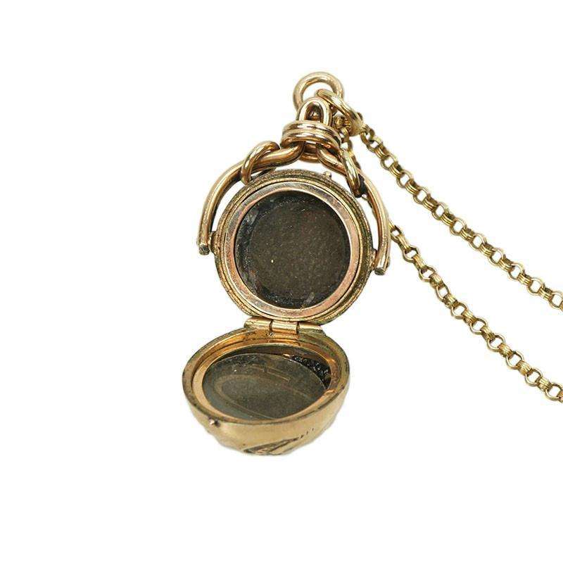 Rosey Gold Victorian Spinner Fob Locket