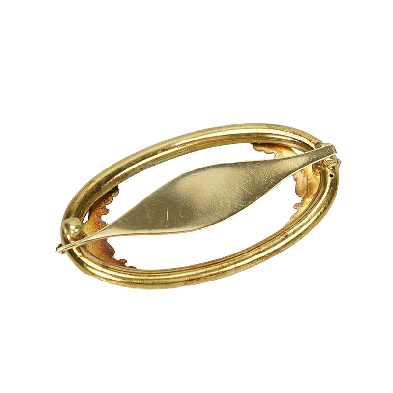 Edwadian Gold Hair Barrette - Gem Set Love