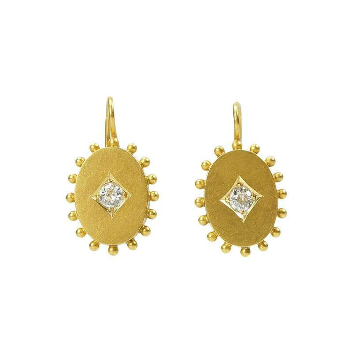 Classic Yellow Gold Diamond set Earrings