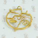modernist brooch 14k yellow gold back shot