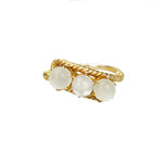 Glowing Moonstone and Gold Vintage Ring - Gem Set Love