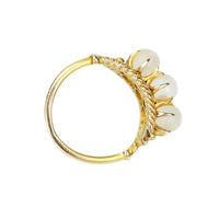 Glowing Moonstone and Gold Vintage Ring - Gem Set Love