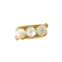 Glowing Moonstone and Gold Vintage Ring - Gem Set Love