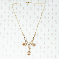 edwardian split pearl gold foliate necklace with pendant hook