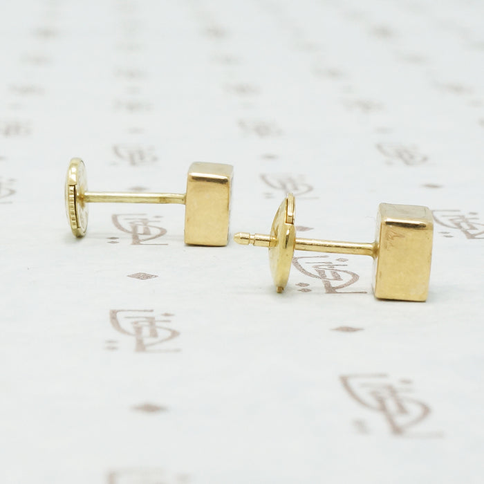 Vintage Gold Quartz Stud Earrings