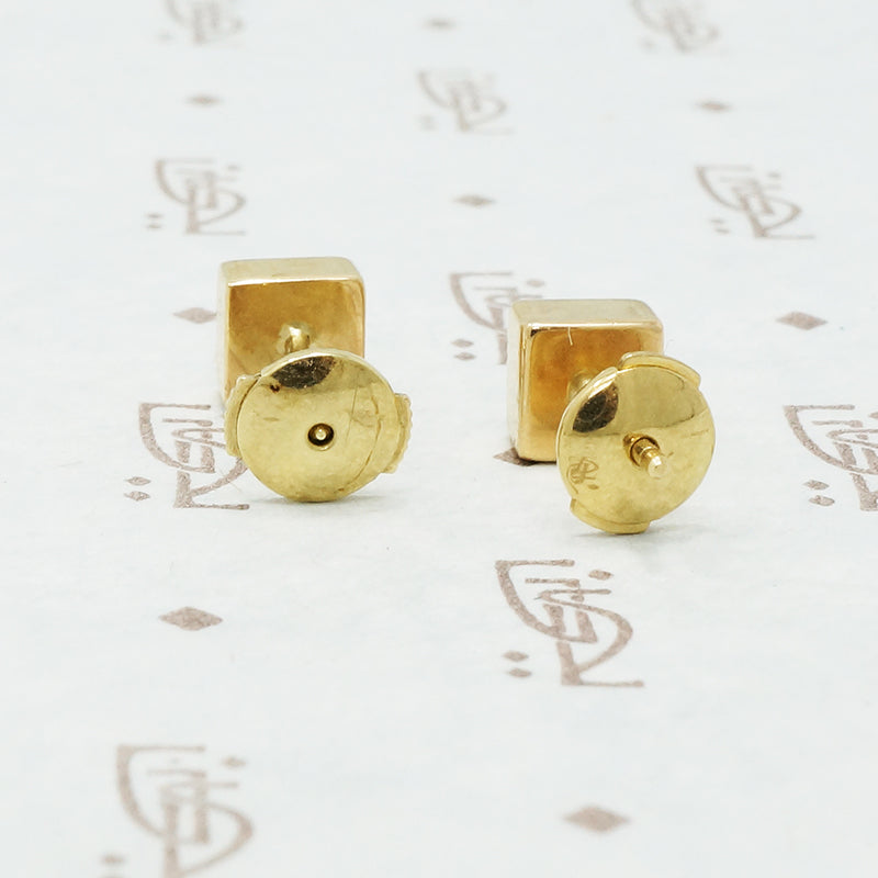 Vintage Gold Quartz Stud Earrings