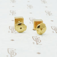 Vintage Gold Quartz Stud Earrings