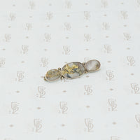gold quartz trio brooch