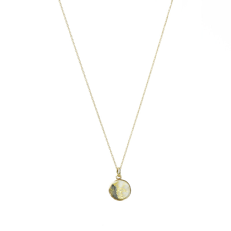 alaskan gold quartz pendant in 14k