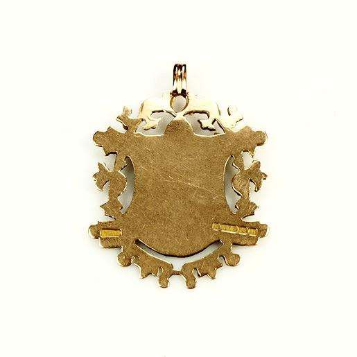 9k Rose Gold Shield Shaped Victorian Fob Pendant