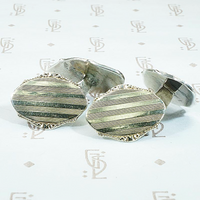 German Art Deco Engraved Silver Cufflinks