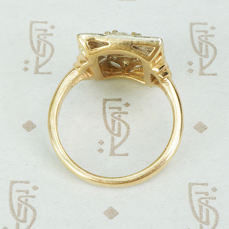 1940's Yellow Gold Diamond Panel Ring